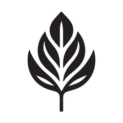 Elegant Leaf Logo Vector Silhouette Design Featuring Minimalist Botanical Art, Eco-Friendly Nature Symbol, Modern Branding Emblem, Organic Identity Icon, Decorative Greenery Outline, Perfect for Creat