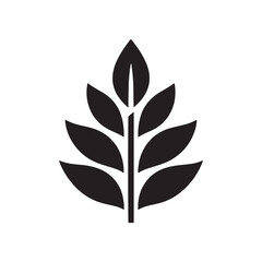 Elegant Leaf Logo Vector Silhouette Design Featuring Minimalist Botanical Art, Eco-Friendly Nature Symbol, Modern Branding Emblem, Organic Identity Icon, Decorative Greenery Outline, Perfect for Creat
