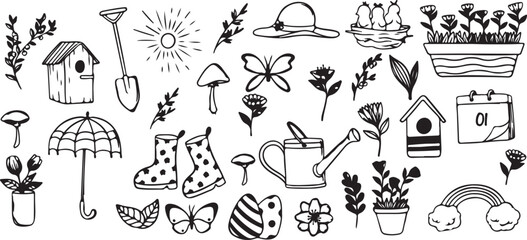 Summer Beach Doodles with Tropical Elements, Black and White, Playful, Artistic, Whimsical, Illustrated, Expressive, Unique, Fun, Summer-Inspired, Relaxing, Joyful, Vibrant, Coastal, Sunny, Summer Vib