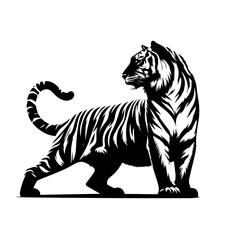 Fierce Wild Tiger Vector – Jungle Predator Animal Illustration