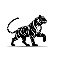 Fierce Jungle Tiger Vector – Wild Roaring Animal Illustration