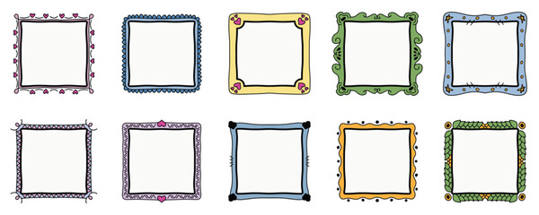 Artistic Hand Drawn Vector Sketch Border