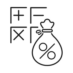 calculation of credit interest line vector icon