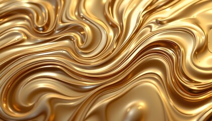 Fototapeta premium Golden Elegance: Swirling streams of liquid gold, a luxurious abstract that embodies opulence, wealth, and fluid, textured beauty.