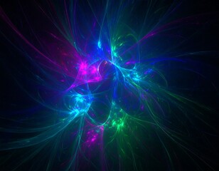 Abstract fractal explosion of vibrant colors