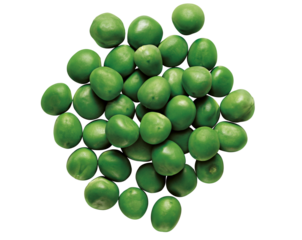 pilha de ervilhas verdes visto de cima isolado em fundo transparente