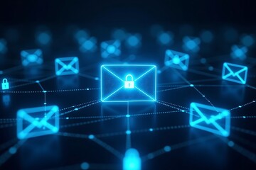 Secure email network concept for cyber security and data protection with encrypted messaging system