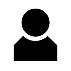 Simple black user icon vector illustration for profile avatar or member login interface design