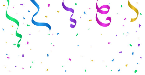 Colorful Confetti on Transparent Background for Festive Celebrations. Vector Illustration