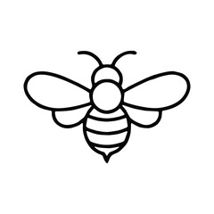 Clean, simple bee outline. Ideal for nature themed designs, children's books, modern logos, or any project needing a touch of natural sweetness.