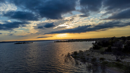 Sunset over the lake whitney state park, texas, USA