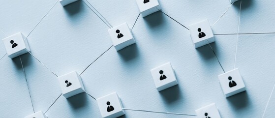 The Connection Network Representing Modern Communication and Collaboration Among Individuals.