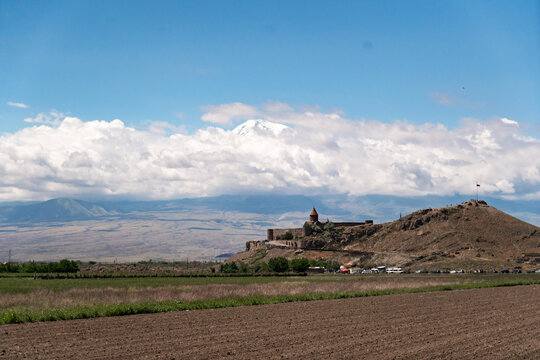 Ararat mountain and Khor Virap monastery