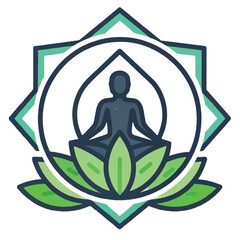Serene Yoga Meditation:  Mindfulness, Tranquility, Spiritual Growth, Vector Illustration.
