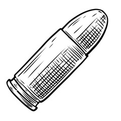 Bullet vector line art hand drawn illustration