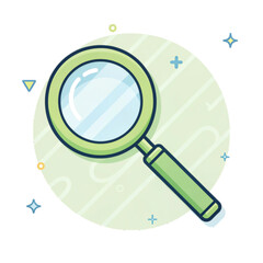 Modern Green Magnifying Glass Icon: Search, Discovery, and Exploration Concept Illustration
