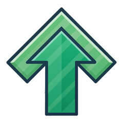 Double Green Arrow Upward Icon: Modern, Clean, Growth, Progress, Success, Positive, Digital, UI, UX, Design Element