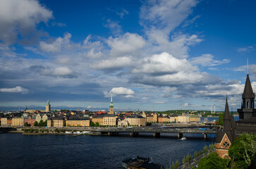 Fototapeta premium Scenic View of Stockholm Cityscape with Waterfront and Historic Buildings