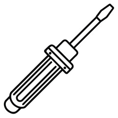 Isolated screwdriver bits and other metal tools on a white background