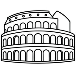 Naklejka premium Ancient Roman Colosseum, a famous amphitheater and iconic landmark in Rome, Italy