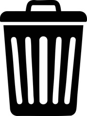 Trash Can with Lid Icon Vector