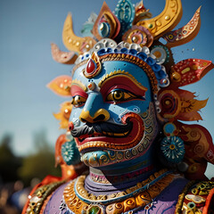 Vibrant Close-Up: A Masterpiece of Indian Religious Art