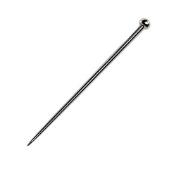 Long, thin, metallic rod with a spherical end