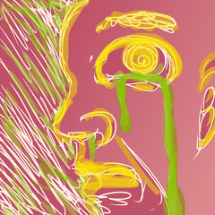 泣く人　シュール　抽象