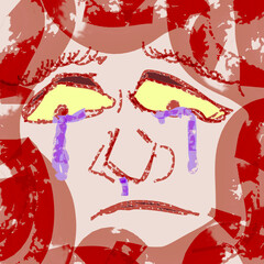 泣く人　シュール　抽象