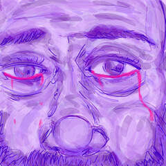 泣く人　シュール　抽象