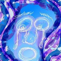 泣く人　シュール　抽象