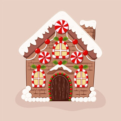 Delightful Christmas Gingerbread House With Festive Decorations and Candy Canes