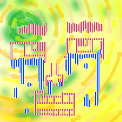 泣く人　シュール　抽象