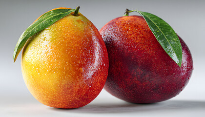 Verse mango , witte achtergrond - buah buahan manggadan jeruk dengan latar belkang warna putih