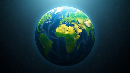Fototapeta premium Earth globe floating in starry space, representing our planet's beauty and vastness.