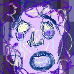 泣く人　シュール　抽象