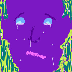 泣く人　シュール　抽象