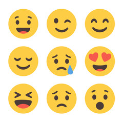 Emojis & Expressions Icon Set Vector