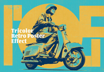 Tricolor Retro Poster Effect