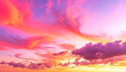 Beautiful abstract cloudscape with dramatic hues of pink, orange, and purple.