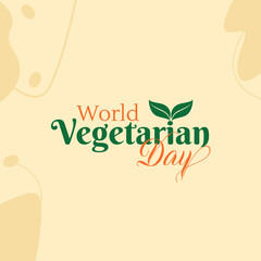 World Vegetarian Day Logo Celebration isolated template background banner poster card flyer green vegetable concept idea vector design 