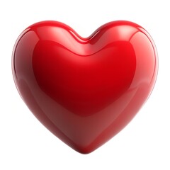 Bright Red Heart with Soft Highlights heart shape glossy