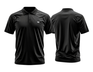  Classic black soccer referee uniform shirt neatly folded isolated on transparent background PNG