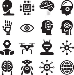 Artificial Intelligence and Technology IconsTitle:Artificial Intelligence and Technology