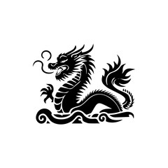Chinese Dragon Silhouette Vector