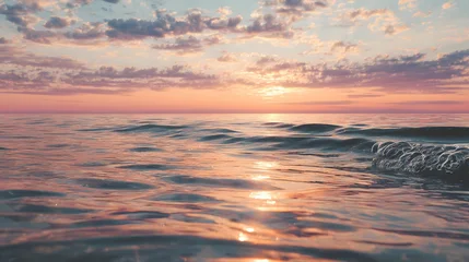 Wandcirkels Pantone 2025 Mocha Mousse Beautiful ocean sunset landscape wallpaper background image for desktop and mobile screensavers download free  © Shaggy