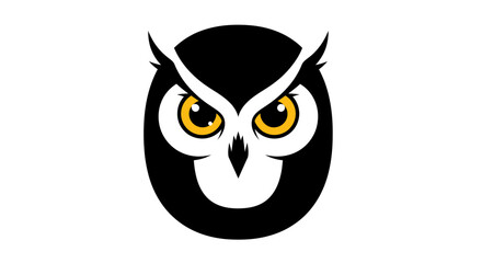 Stylized Black Owl Logo with Piercing Yellow Eyes and Pointed Ears.