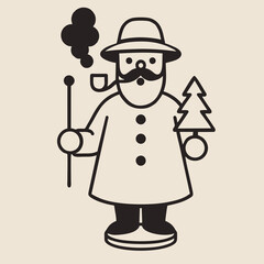 German Smoker Man Figurine