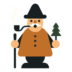 German Smoker Man Figurine