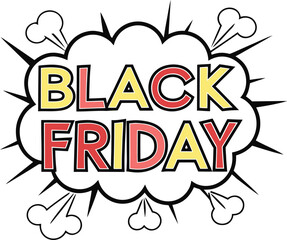 Fototapeta premium Black Friday Sale Announcement vector in retro style on transparent background